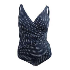 Miraclesuit Oceanus Pin Dot One Piece Swimsuit NWT size 12